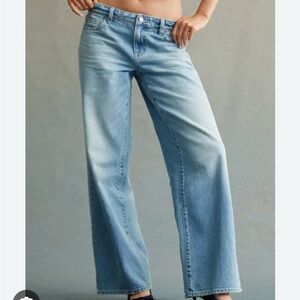 RARE DNM EDIT low rise baggy jeans in medium indigo